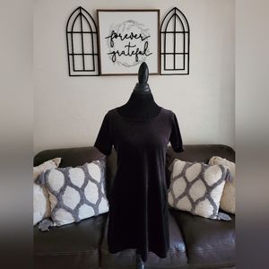 Vintage Y2K 90's Black Velvet Energie Dress Size L Retro Classic Boho Chic